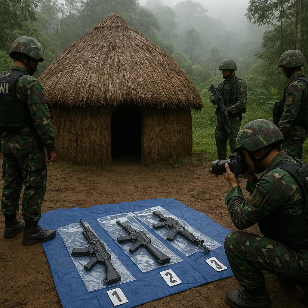 TNI Kuasai Honai Diduga Jadi Markas Transit OPM di Papua, 3 Senjata Api Disita