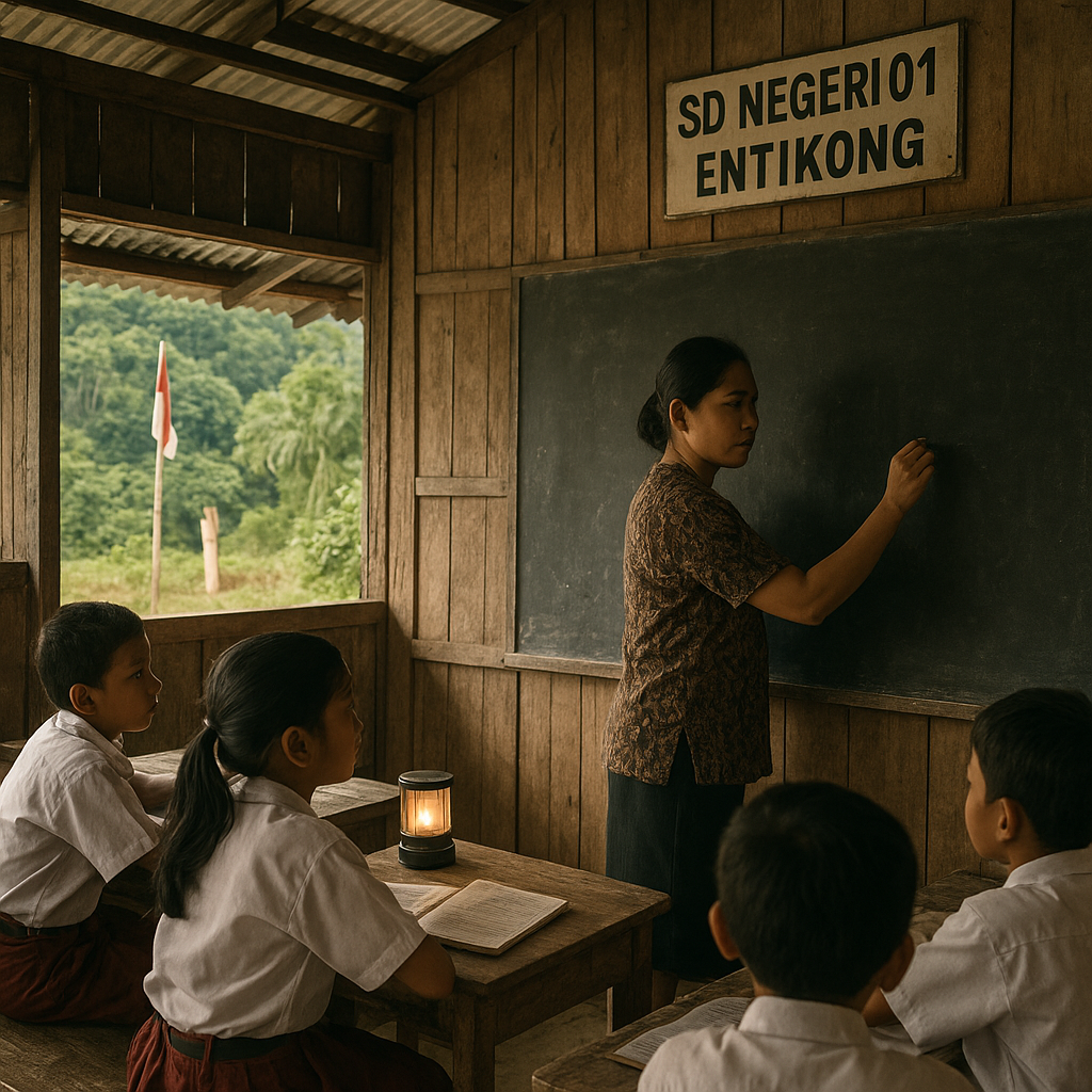 Nasib Guru Garis Depan: Mengajar di Sekolah Perbatasan Tanpa Listrik dan Sinyal