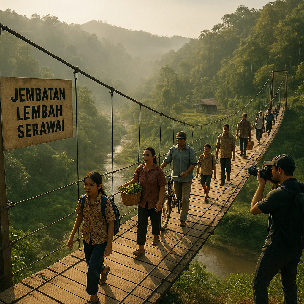 Jembatan Gantung Tembus di Lembah Serawai: Napas Baru bagi Desa-Desa Terisolasi Perbatasan Bengkayang