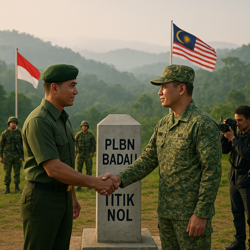 Patroli Terkoordinasi TNI-TDM Dibuka di PLBN Badau, Silaturahmi Prajurit di Garis Batas Negara