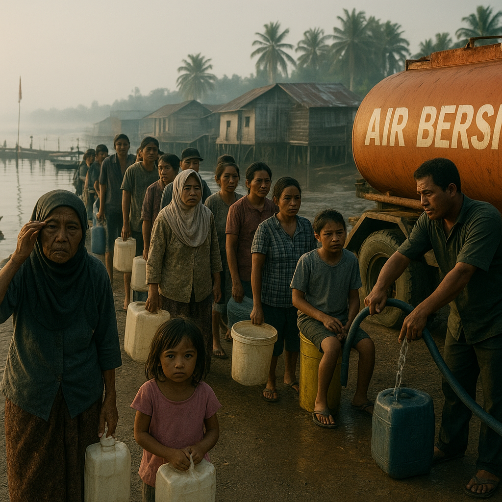 Kesulitan Air Bersih Ancam Warga Pulau Sebatik di Perbatasan