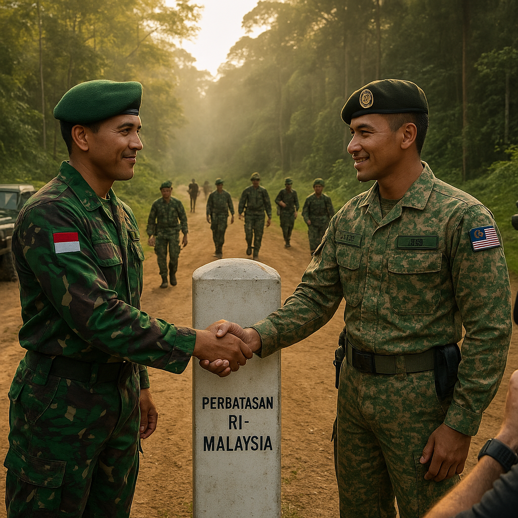 TNI dan TDM Resmi Mulai Patroli Bersama Perbatasan RI–Malaysia