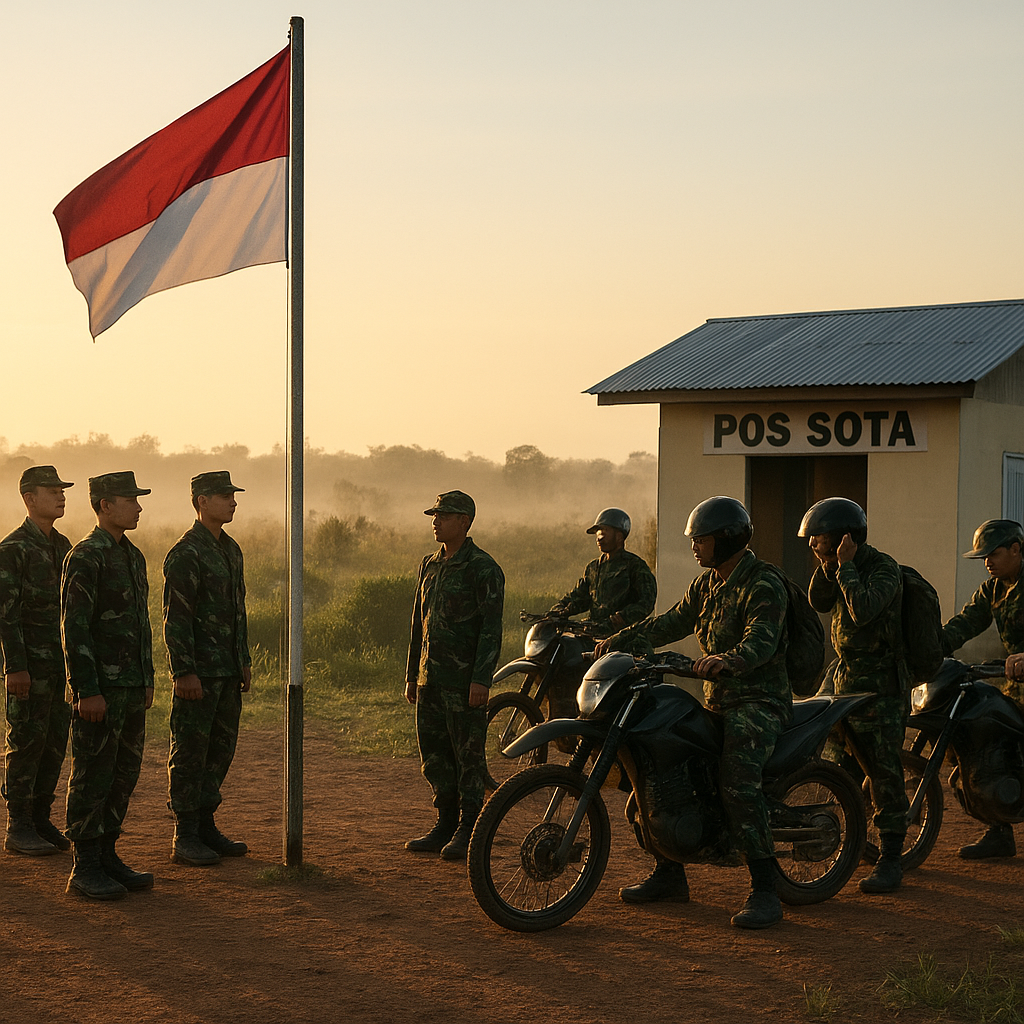 Pukul 6 Pagi di Pos Sota, Ritual Pagi Garda Perbatasan RI-PNG di Ujung Timur
