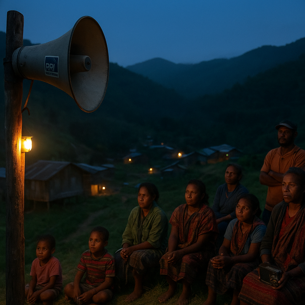 Pengeras Suara di Perbukitan: Cara Warga Perbatasan Papua Dengarkan Siaran Radio Negara dari Jayapura