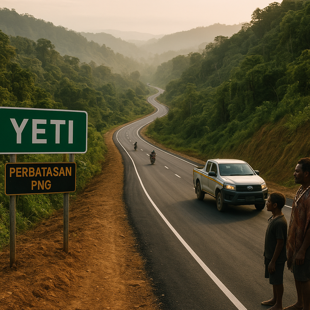 Jalan Raya Trans-Papua Sampai ke Yeti: Ketika Aspal Menembus Hutan dan Lembah di Dekat Perbatasan PNG
