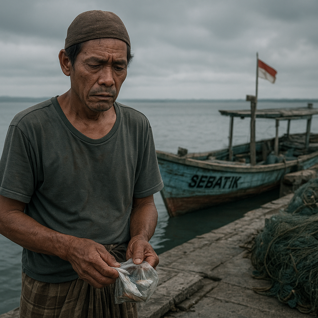 Wajah Lesu Nelayan di Pulau Sebatik, Hasil Tangkapan Menipis
