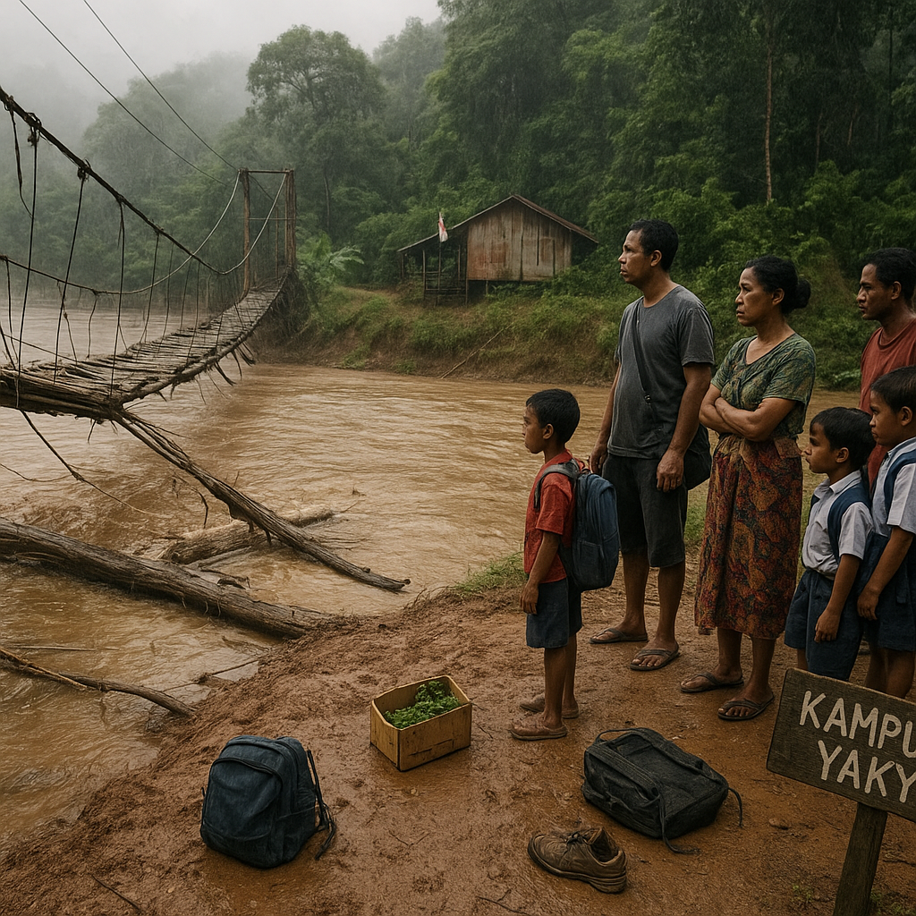 Jembatan Gantung di Perbatasan Papua Putus, Warga Terisolasi Kembali