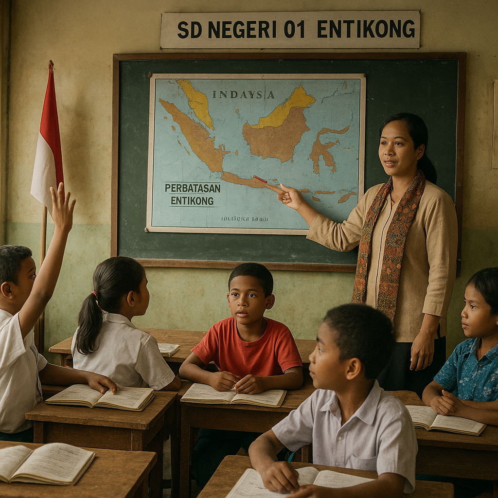 Kisah Guru SD di Perbatasan Entikong, Mengajar Tiga Negara dalam Satu Kelas