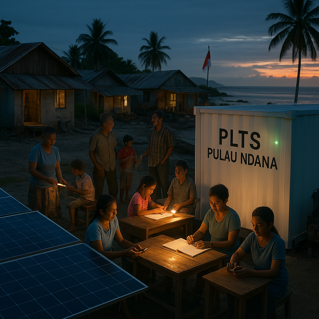 PLTS Mulai Dinyalakan di Pulau Ndana, Ujung Selatan NTT yang Terpencil