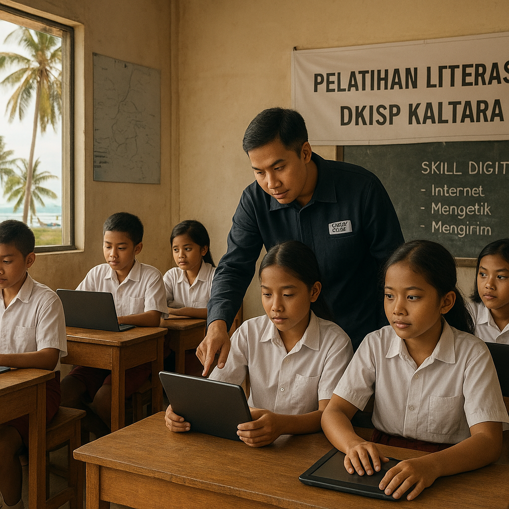 DKISP Kaltara Perkuat Literasi Digital Pelajar di Perbatasan Sebatik Nunukan