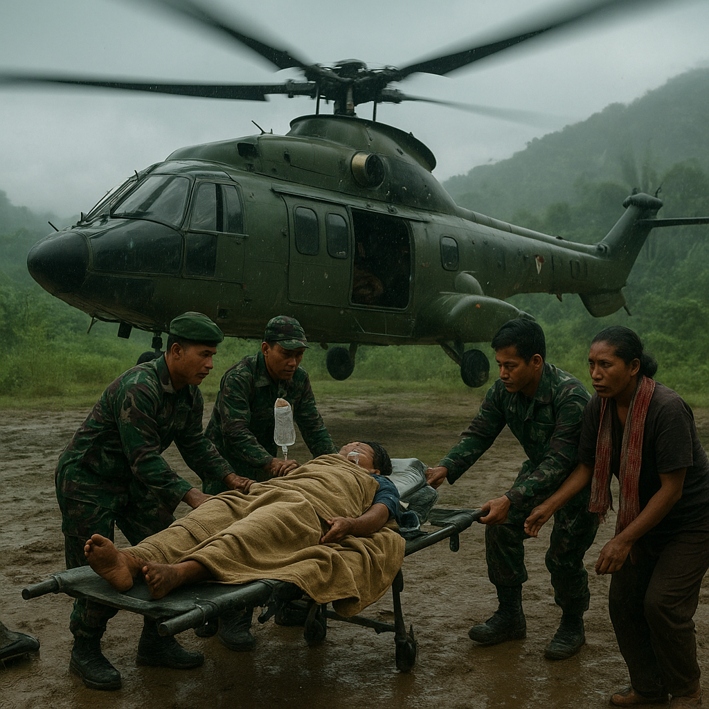 Jalur Evakuasi Medis Darurat: Helikopter TNI Angkut Warga Sakit dari Perbatasan
