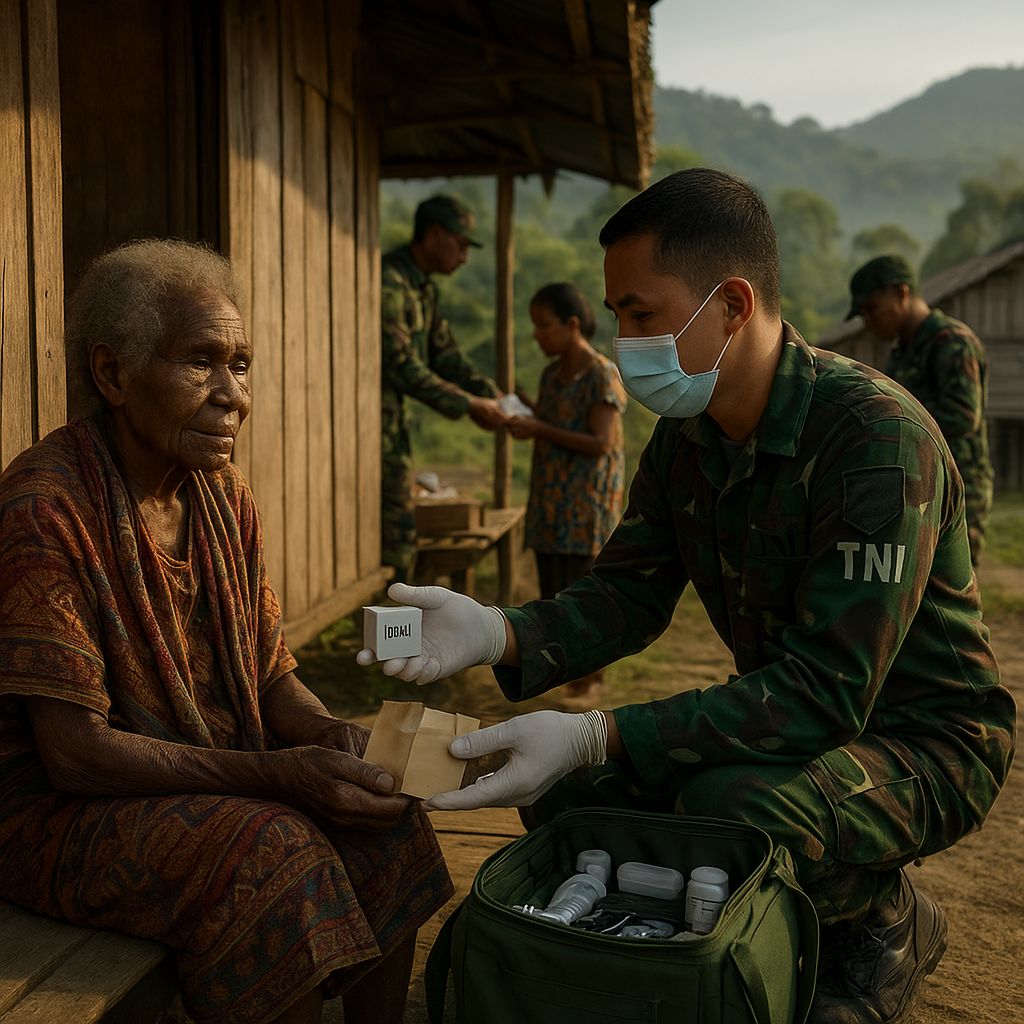 Satgas Yonif 621/Mtg Bantu Warga Sinak, TNI Hadir Bawa Obat dan Harapan
