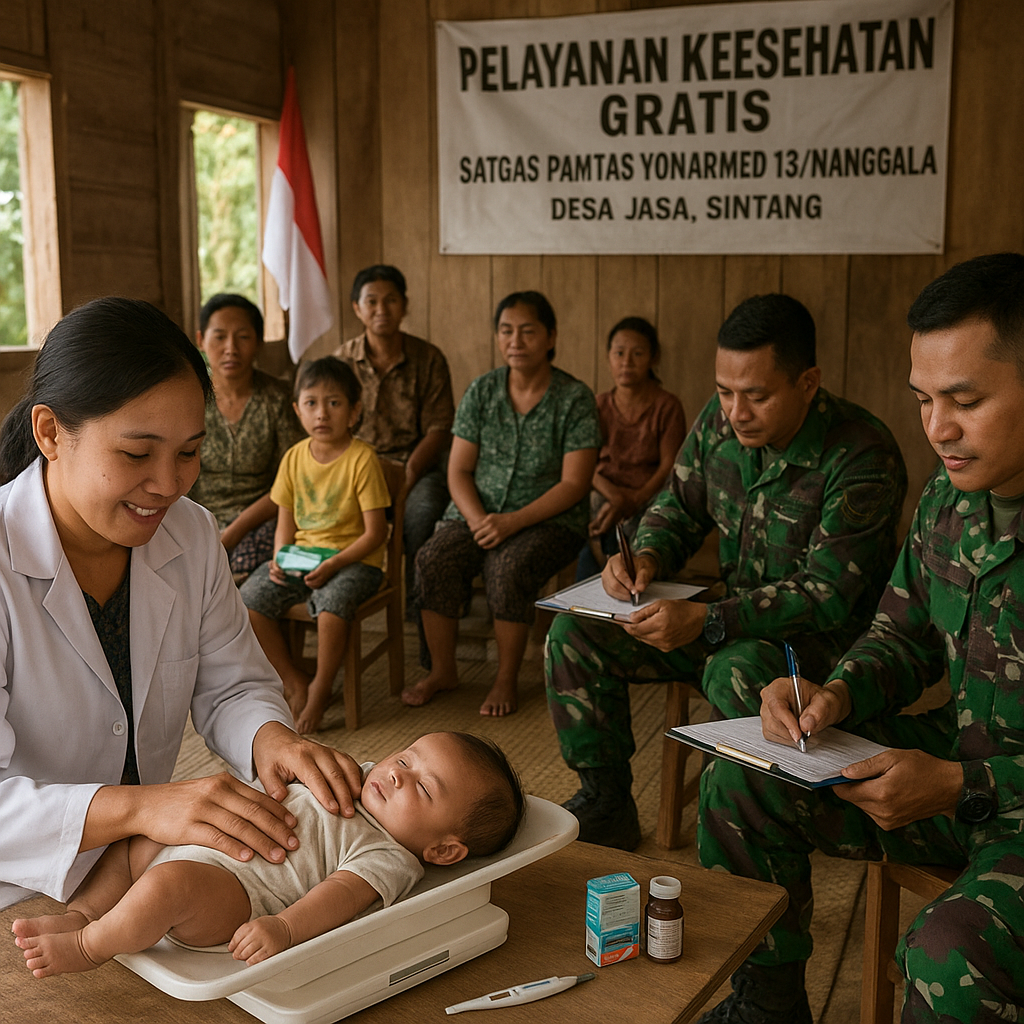 Pelayanan Kesehatan Gratis Satgas Pamtas di Ujung Negeri Sintang