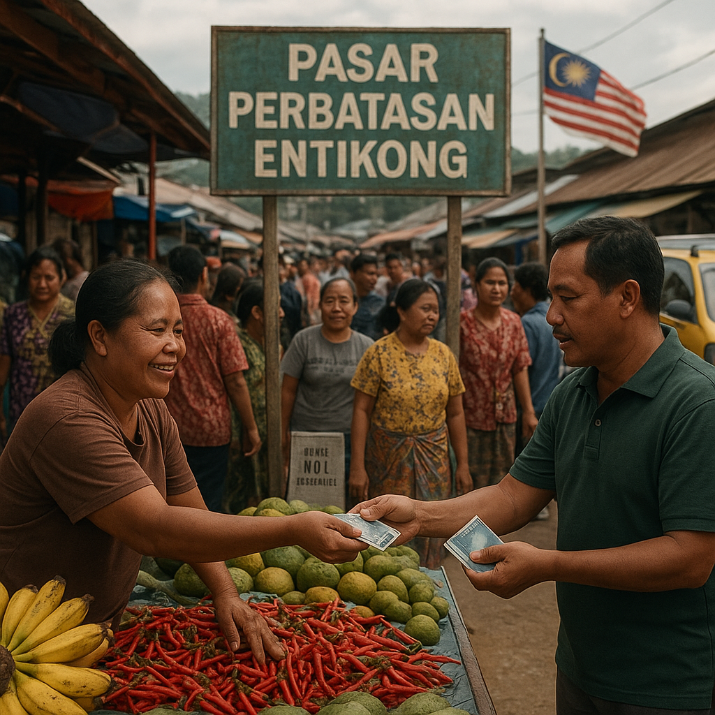 Pasar Perbatasan Entikong: Denyut Ekonomi di Titik Nol Kilometer Indonesia-Malaysia
