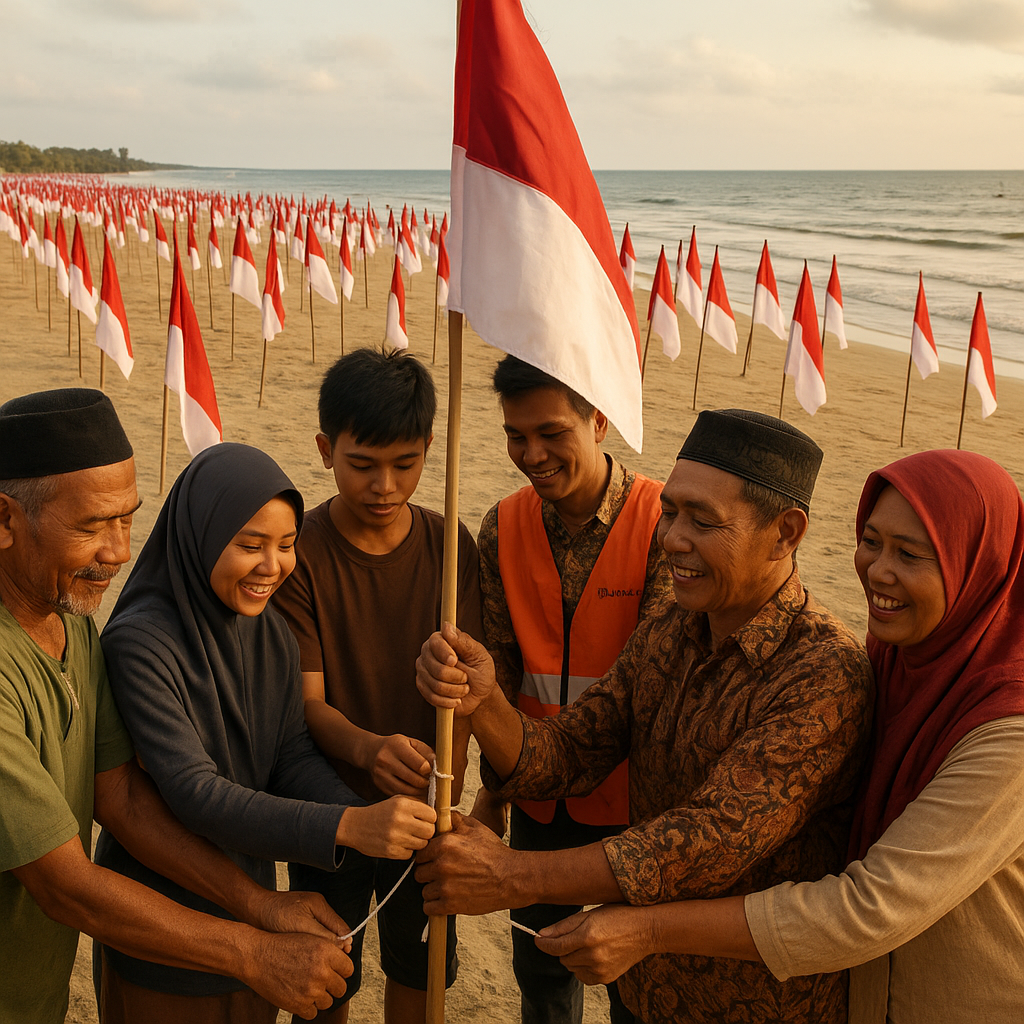 Ria Norsan: Ekspedisi 1.000 Bendera di Temajuk Perkuat Nasionalisme Masyarakat Perbatasan