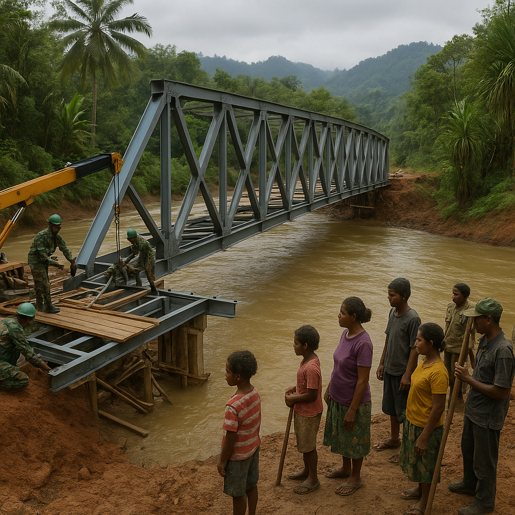 Rehab Jembatan Capai 50 Persen, Satgas TMMD ke-129 Kodim 1807/Sorong Selatan Percepat Akses dan Tingkatkan Kesejahteraan Warga