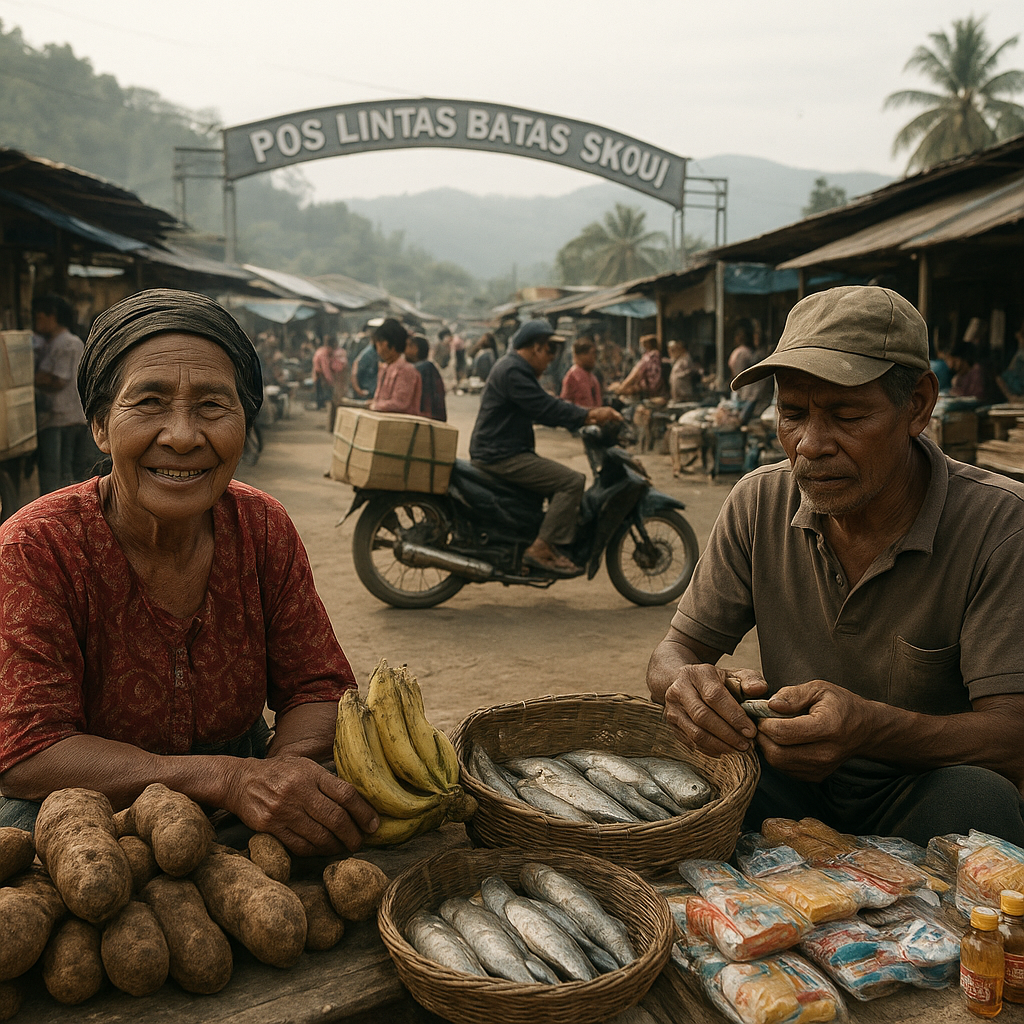 Pasar Lintas Batas Skouw, Dari Senyum hingga Kerutan Pedagang