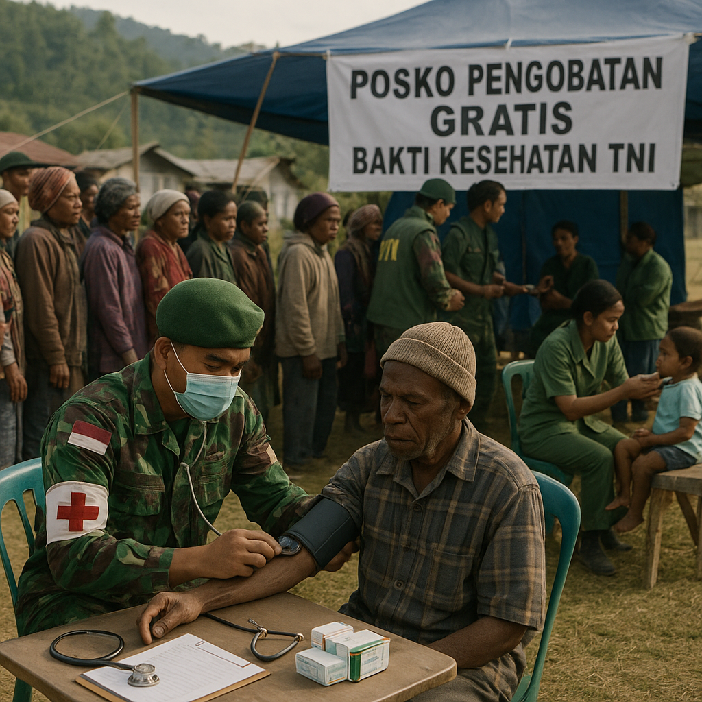 Bakti Kesehatan di Ujung Negeri: TNI Periksa dan Obati Warga Sugapa Lama Secara Cuma-Cuma