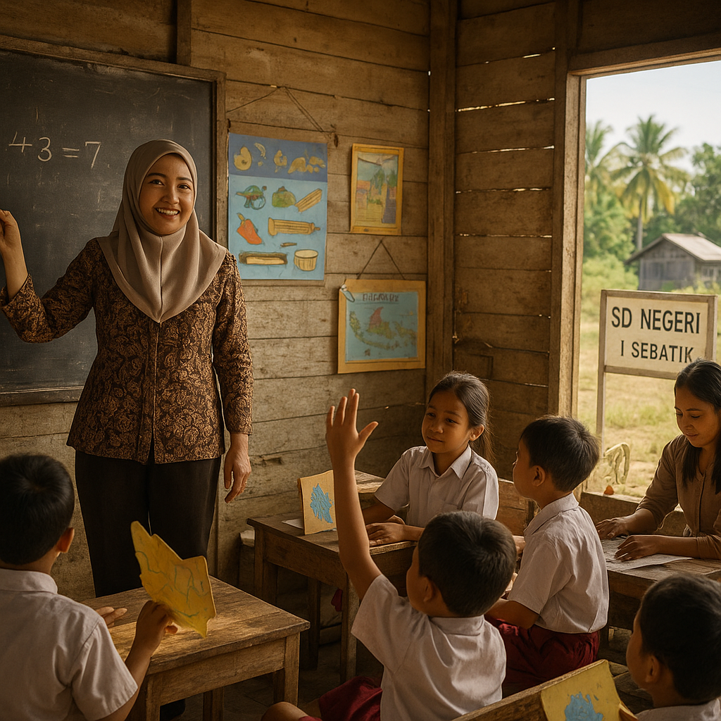 Guru di Sekolah Tapal Batas: Mengajar dengan Semangat di SD Negeri 1 Sebatik