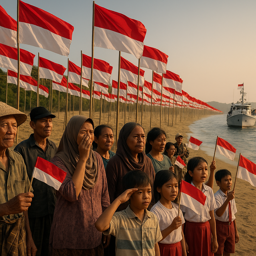 Ribuan Bendera Berkibar di Temajuk, Ekspedisi Merah Putih Tanamkan Semangat Bangsa di Ujung Kalbar