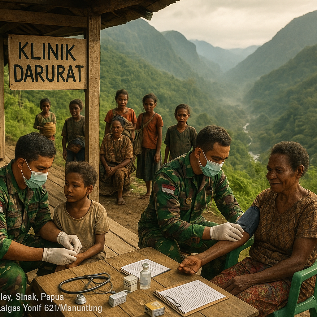 Tim Medis Satgas Menembus Lembah Womburu, Bawa Pengobatan Gratis ke Pelukan Pegunungan Papua