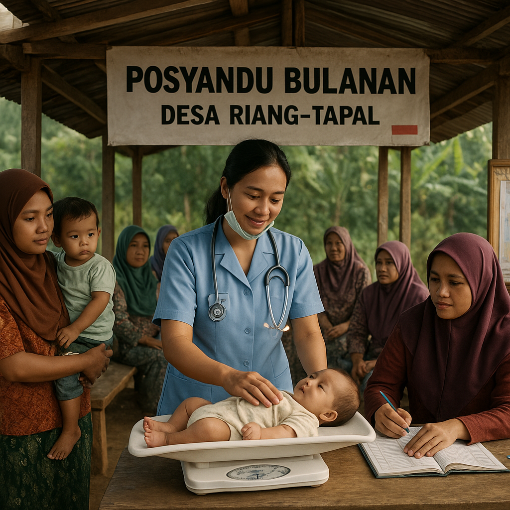 Kegiatan Posyandu di Desa Tapal Batas