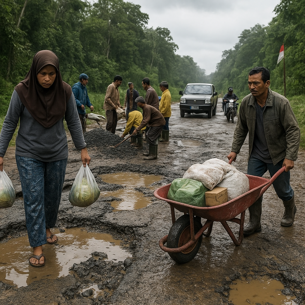 Jalan Rusak Parah di Wilayah Perbatasan