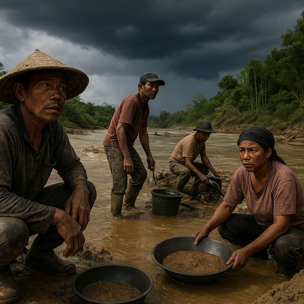 Pendulang Emas di Hilir Sungai Malinau: Sehari Bertahan di Tengah Ketakutan Banjir Bandang