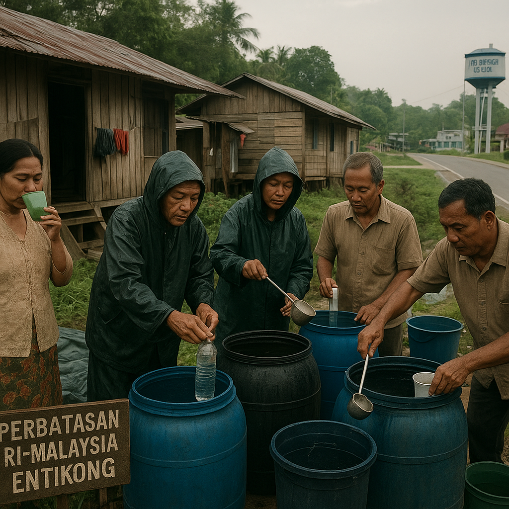 Warga Perbatasan RI-Malaysia di Entikong Masih Andalkan Air Hujan untuk Minum