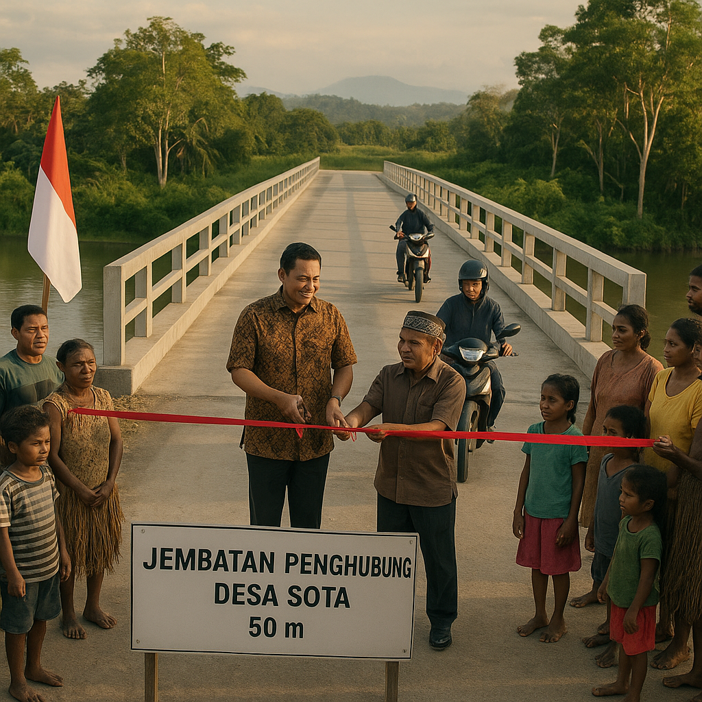 Jembatan Penghubung Desa di Perbatasan Papua Nugini Akhirnya Terealisasi