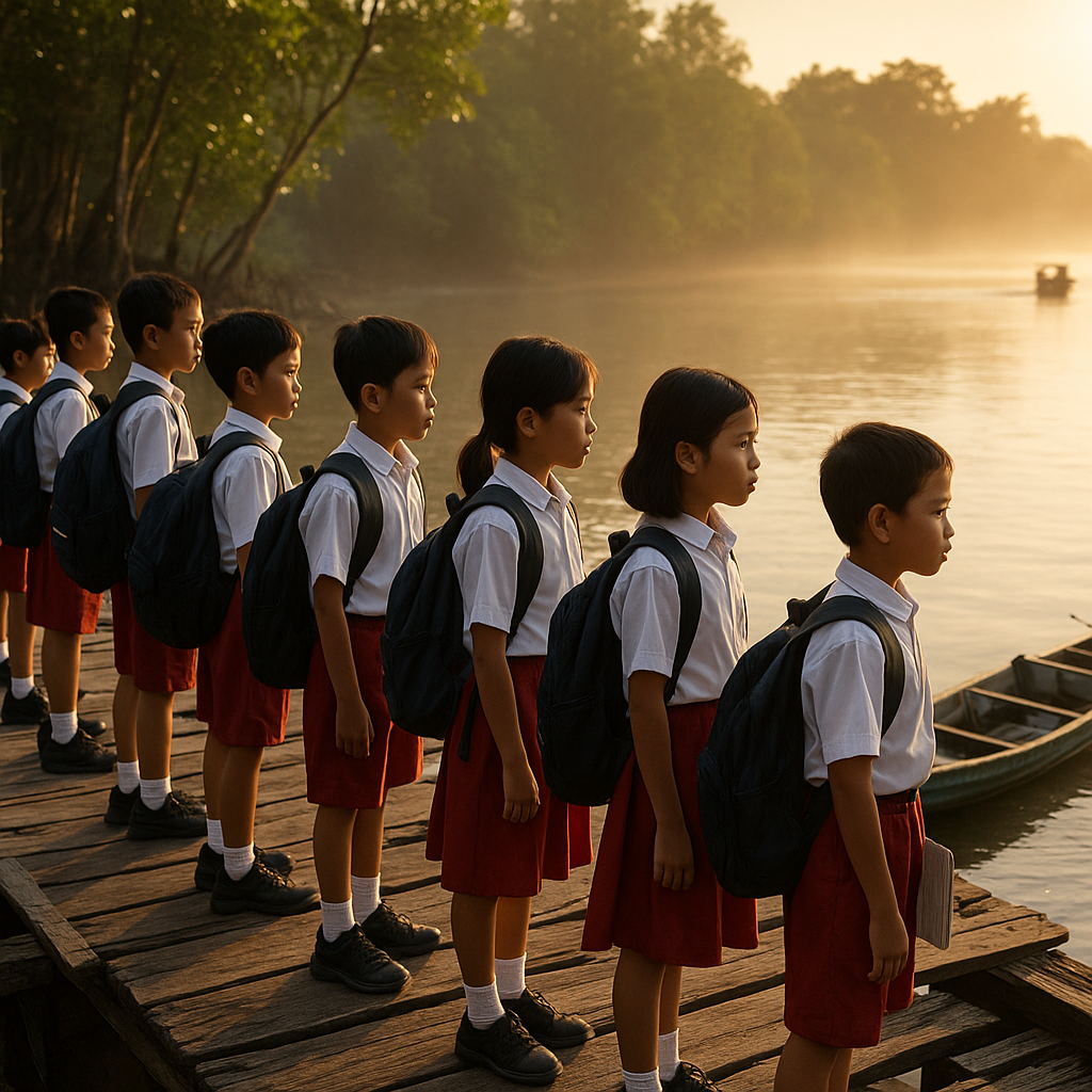 Potret Rindu di Kampung Sebelah: Anak-Anak Sekolah Riau Harus Menyeberang ke Malaysia