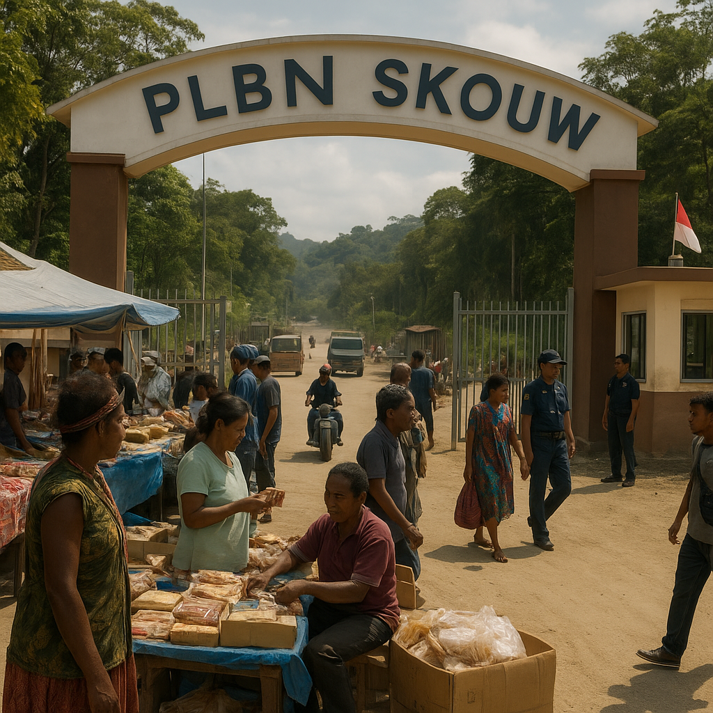 Melihat Harian Warga Perbatasan di PLBN Skouw, Papua yang Ramai Aktivitas