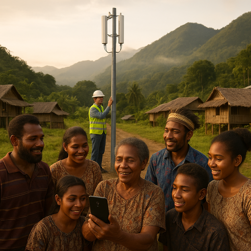Jaringan Telekomunikasi 4G Akhirnya Sampai ke Kampung Terpencil di Perbatasan Papua Pegunungan
