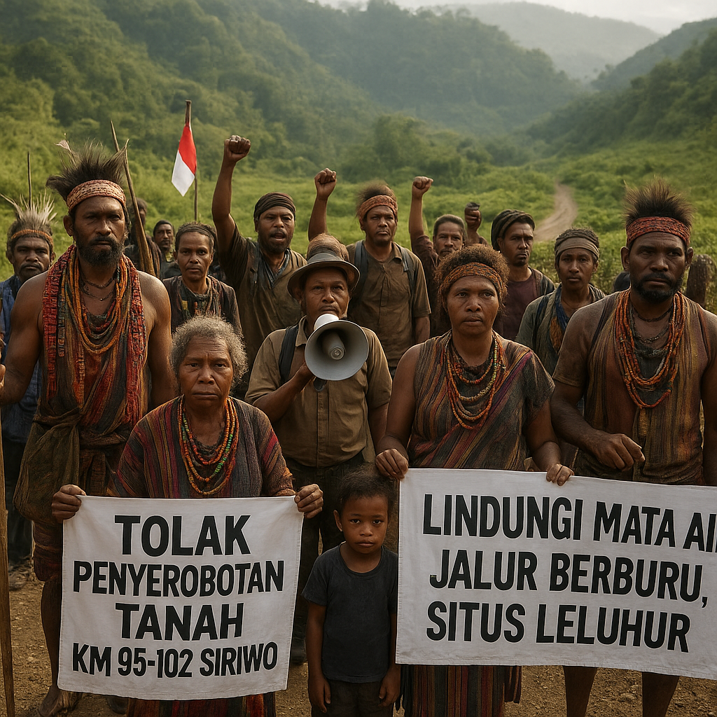 Rakyat Tota Mapiha Siap Turun Demo Tolak Penyerobotan Tanah di KM 95-102 Siriwo