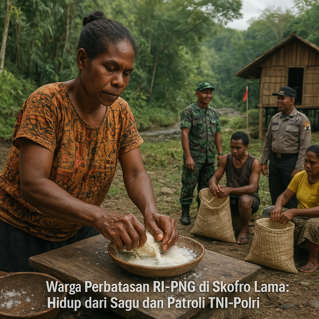Warga Perbatasan RI-PNG di Skofro Lama: Hidup dari Sagu dan Patroli TNI-Polri