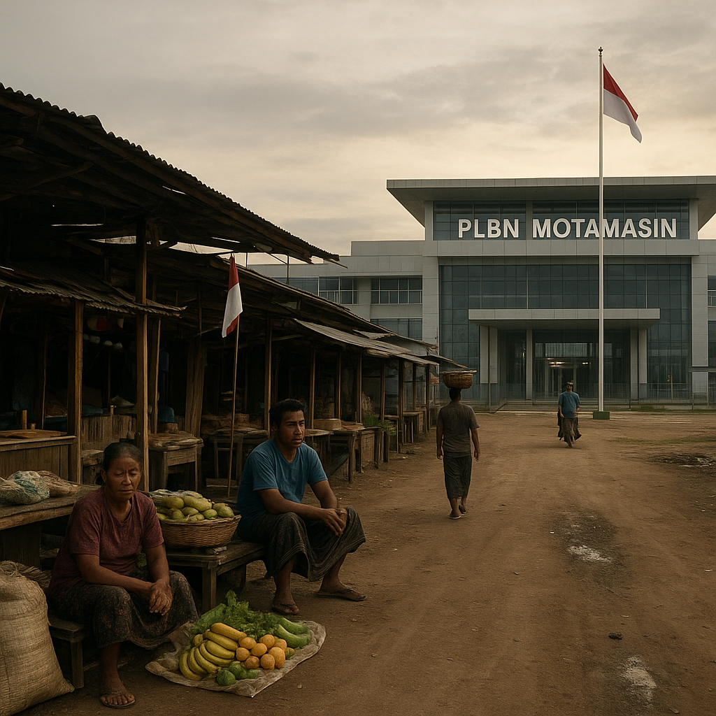 PLBN Motamasin yang Megah dan Pasar Perbatasan yang Sepi