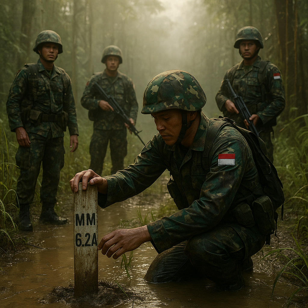 Tembus Medan Ekstrem, TNI Patroli Patok MM 6.2A untuk Jaga Kedaulatan RI di Perbatasan Papua