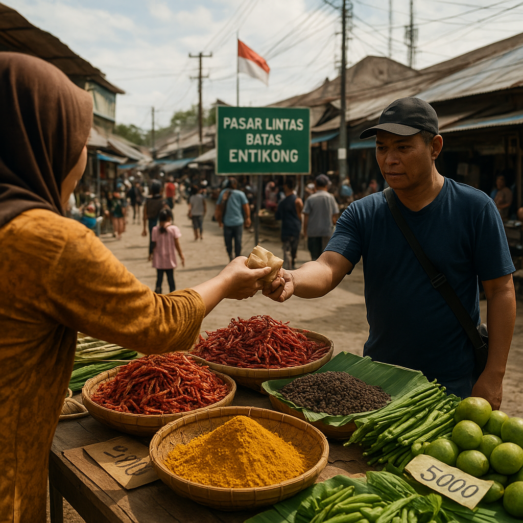 Pasar Lintas Batas di Entikong: Dari Rempah hingga Sinyal Seluler