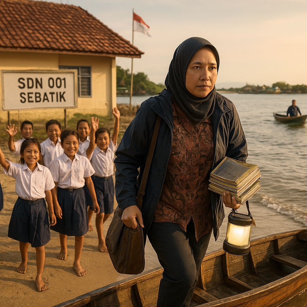 Kisah Guru di Pulau Sebatik: Mengajar dengan Listrik Tenaga Surya dan Semangat Tanpa Batas