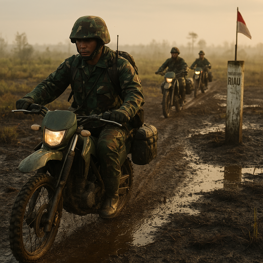 Patroli dengan Sepeda Motor: Menjaga Garis Sempadan di Lahan Gambut Perbatasan Riau