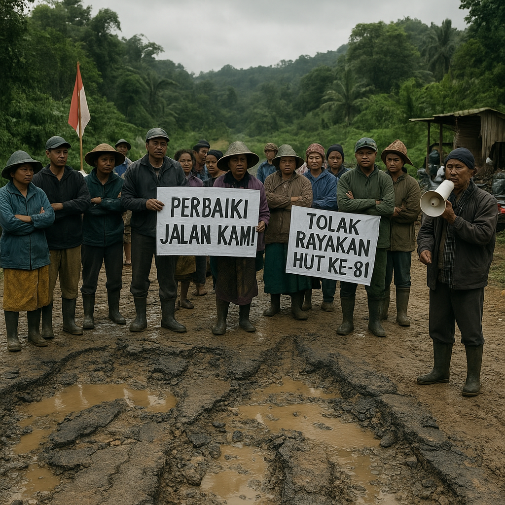 Protes Jalan Rusak, Warga Perbatasan RI-Malaysia di Krayan Tolak Rayakan HUT RI