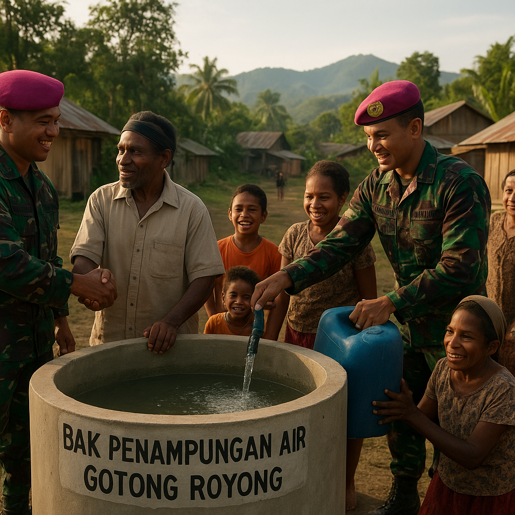 Bak Penampungan Air dari Gotong Royong di Kampung Pasir Putih