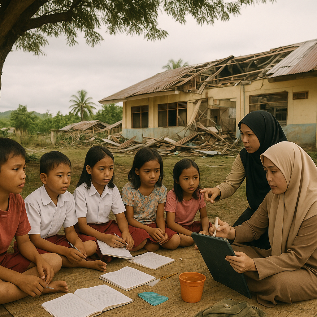 Kisah Perbatasan: Anak-Anak di Entikong Belajar di Bawah Pohon karena Atap Sekolah Roboh
