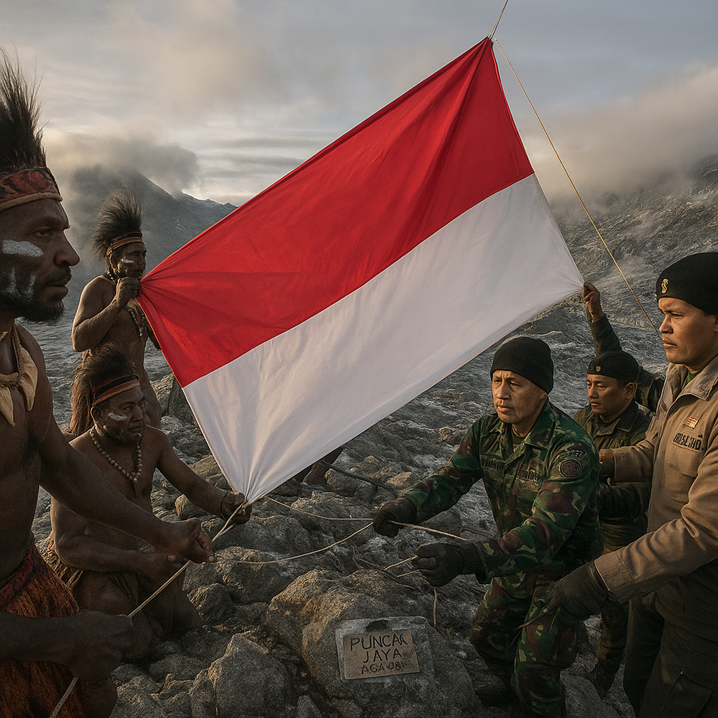 Kisah Nasionalisme di Atap Papua: Masyarakat Puncak Jaya Kibarkan Merah Putih di Ketinggian