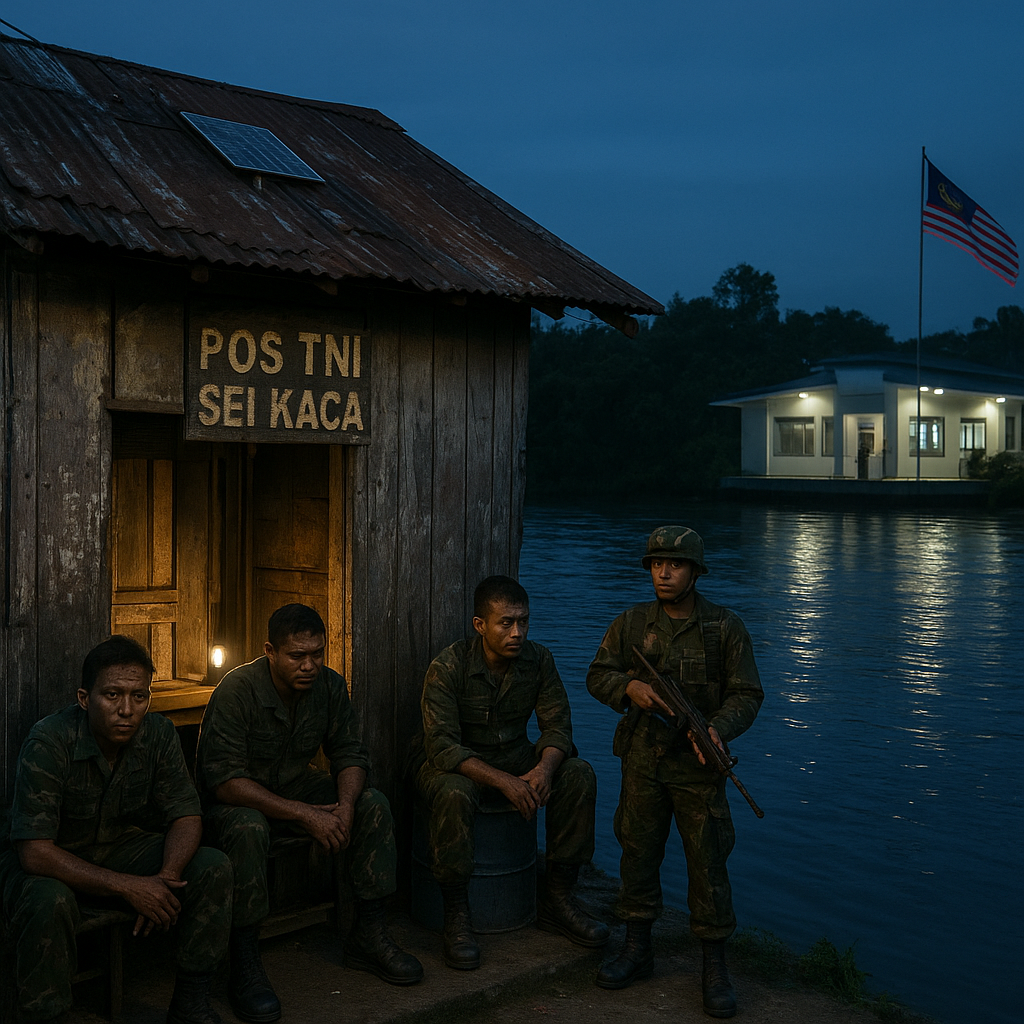 Potret Memprihatinkan Pos TNI Sei Kaca, Kontras dengan Pos Malaysia di Seberang Sungai