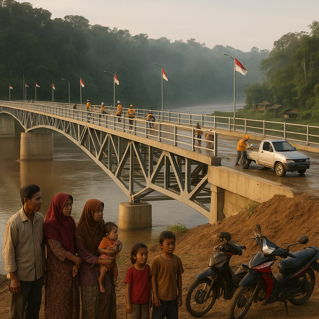 Jembatan Penyambung di Sungai Perbatasan Kalimantan: Akses untuk Desa Terisolasi