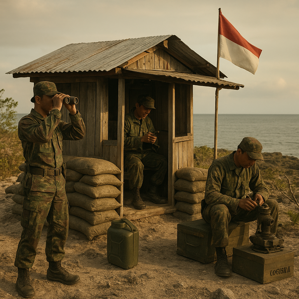 Prajurit TNI Bentengi Pulau Terluar dengan Pos Pengamatan Sederhana