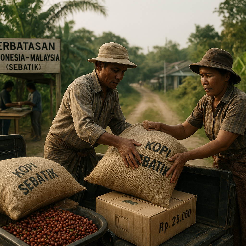 Petani Kopi Perbatasan Sebatik Mengekspor Hasil Bumi Lewat Jalur Darat ke Malaysia