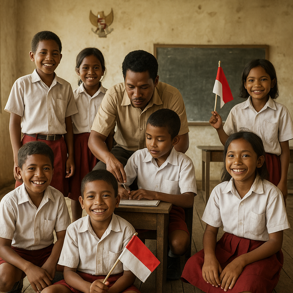 Sekolah Satu Atap di Skouw: Lantai Papan dan Semangat Nasionalisme Anak-Anak Perbatasan Papua