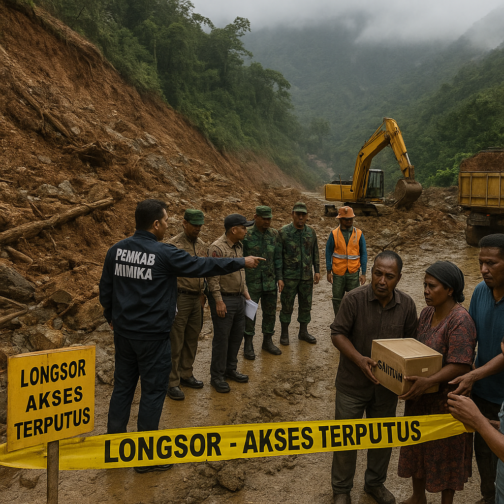 Pemkab Mimika Kerahkan Tim Terpadu Tangani Longsor yang Putuskan Akses Jalan di Tembagapura